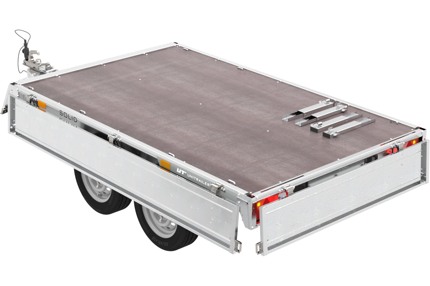 remorque deux essieux 254×151 avec roues unitrailer